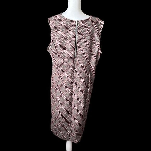 Liz Claiborne szXL red white blue sleeveless sheath ruffle detail on side EUC - Picture 5 of 11